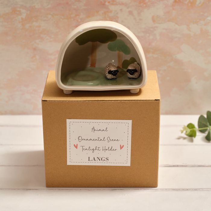 Tiny world sheep decorative dome tealight holder
