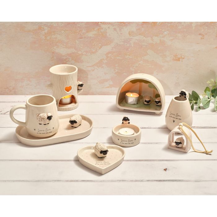 Tiny world sheep decorative dome tealight holder