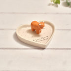Tiny world 'Love moo' heart shaped highland cow trinket dish