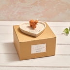 Tiny world 'Love moo' heart shaped highland cow trinket dish