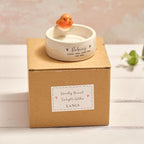 Tiny world boxed robins appear ceramic tealight holder