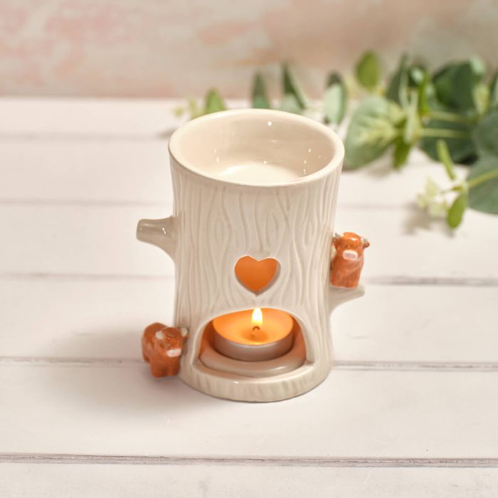 Tiny world boxed highland cow tree shaped wax melt burner