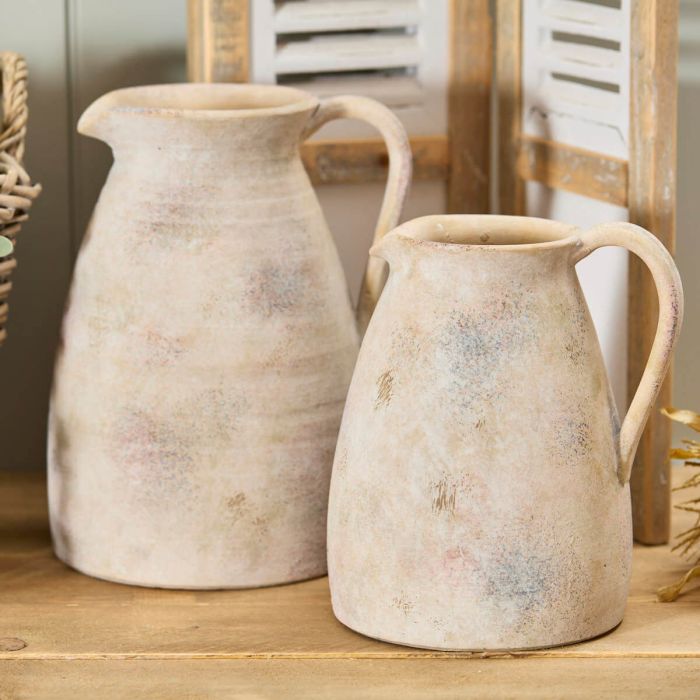 Terracotta rustic finish vase with handle (Large)