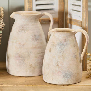 Terracotta rustic finish vase with handle (Large)