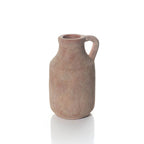 Rustic terracotta finish stoneware handled vase
