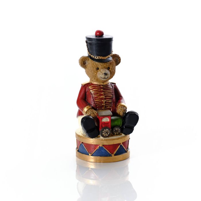 Nutcracker bear sat on drum ornament