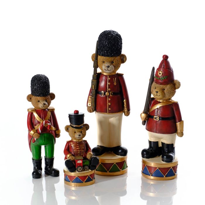 Nutcracker bear sat on drum ornament