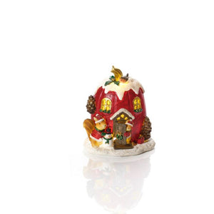 Festive robin light up Christmas house