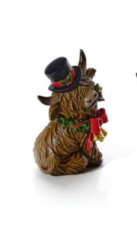 Christmas highland cow ornament