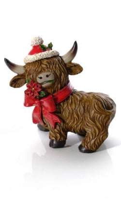 Christmas highland cow ornament