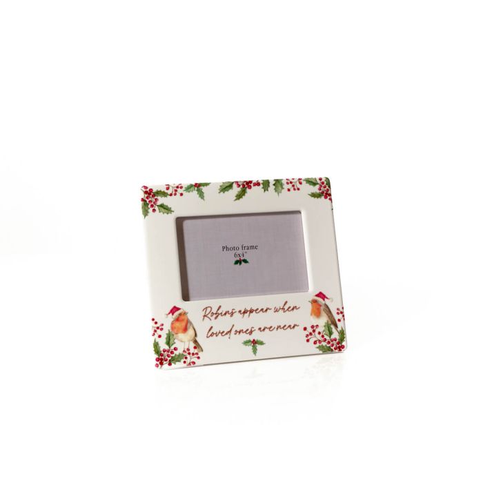 Robins appear ceramic photo frame