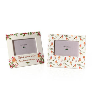 Robins appear ceramic photo frame