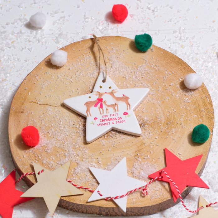 First Christmas as Mummy and Daddy hanging star