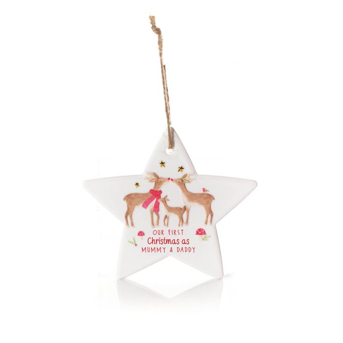 First Christmas as Mummy and Daddy hanging star