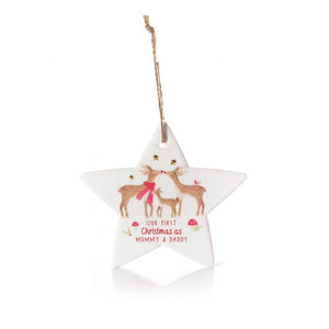 First Christmas as Mummy and Daddy hanging star