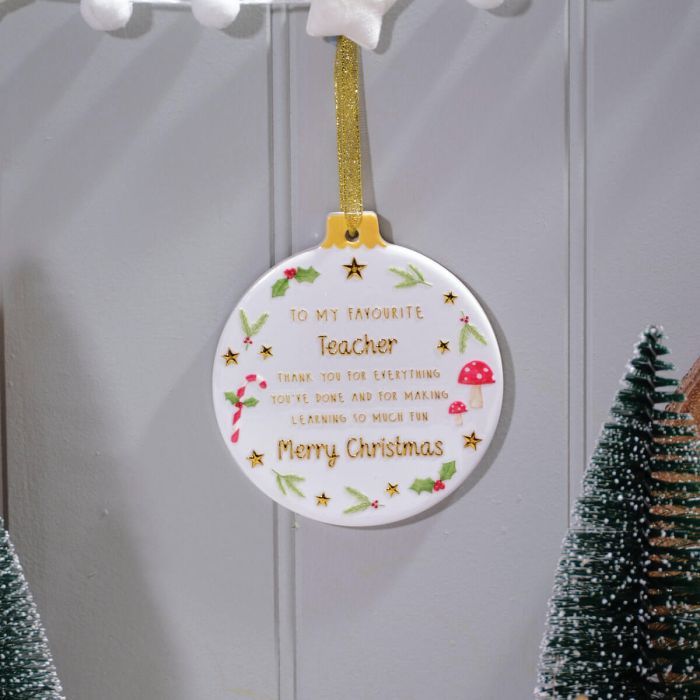 To my teacher ceramic hanging dec