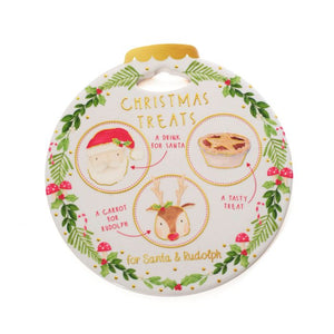 Christmas Eve ceramic treat plate for Santa and Rudolph