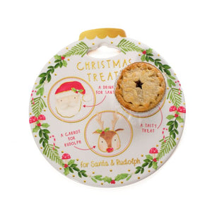 Christmas Eve ceramic treat plate for Santa and Rudolph
