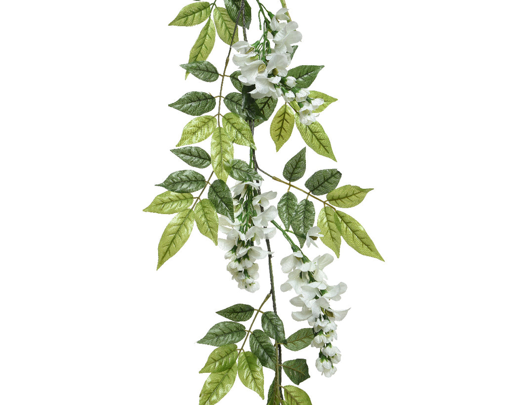White wisteria garland