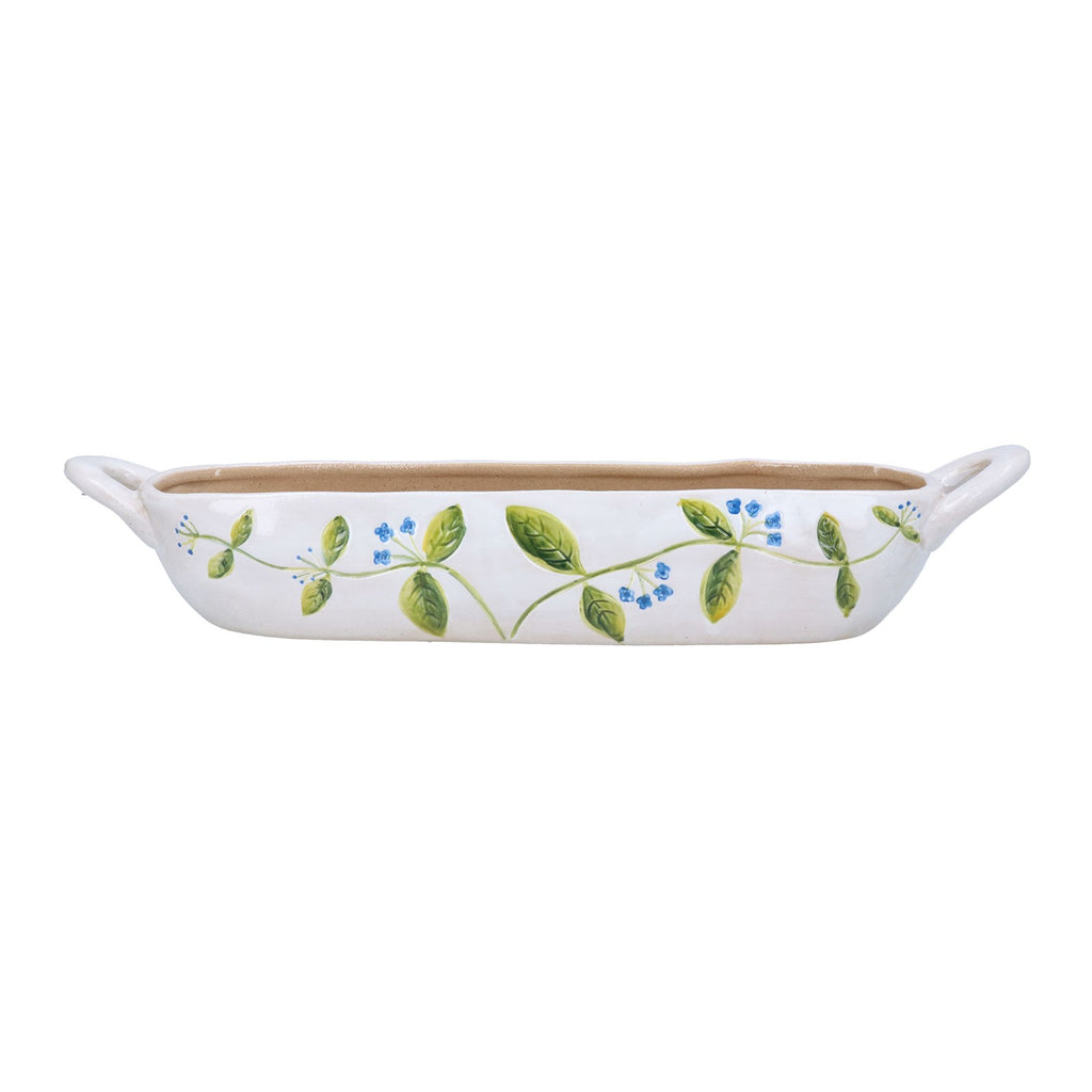 Stoneware long serving dish - Meadow