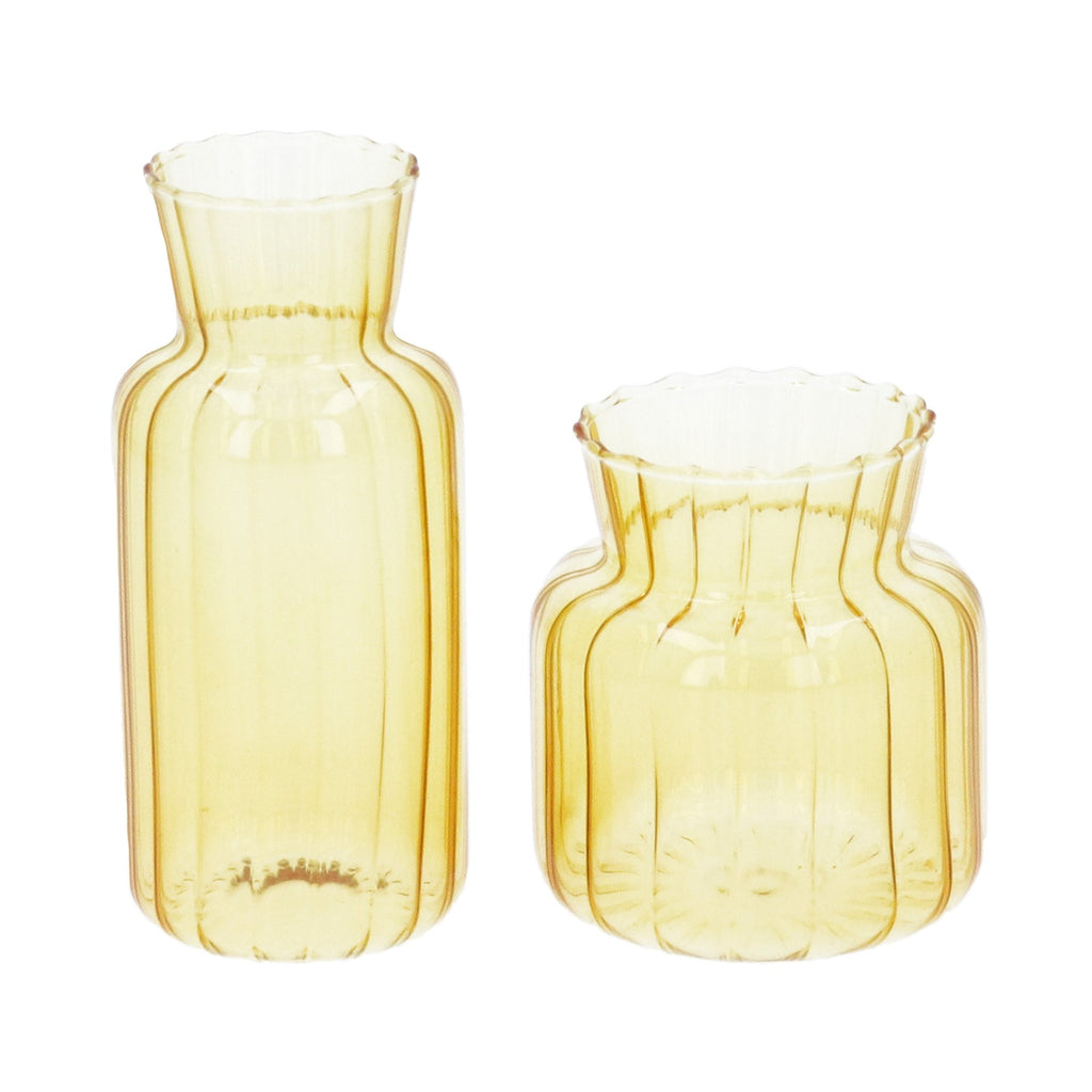 Yellow glass bud vase