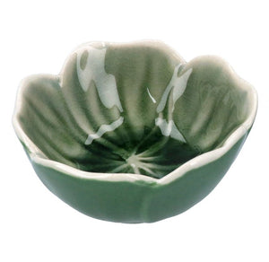 Blue/green flower shaped stoneware mini bow