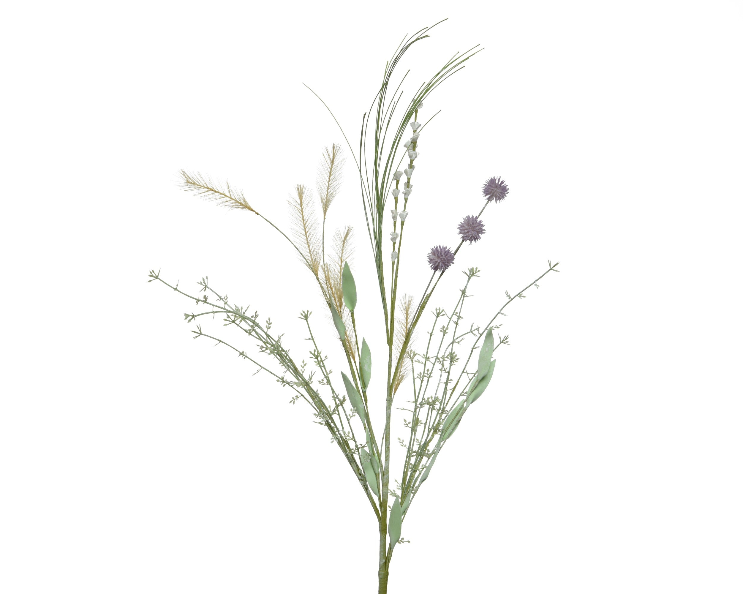 Purple and off white wildflower spray