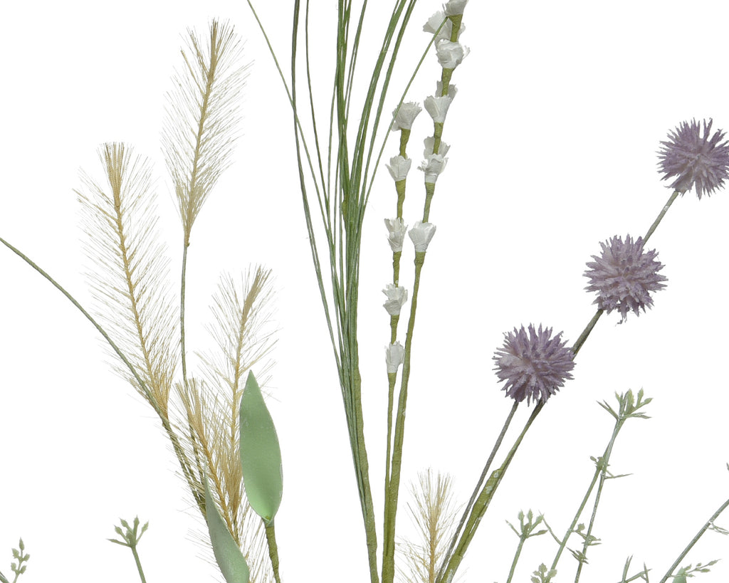 Purple and off white wildflower spray