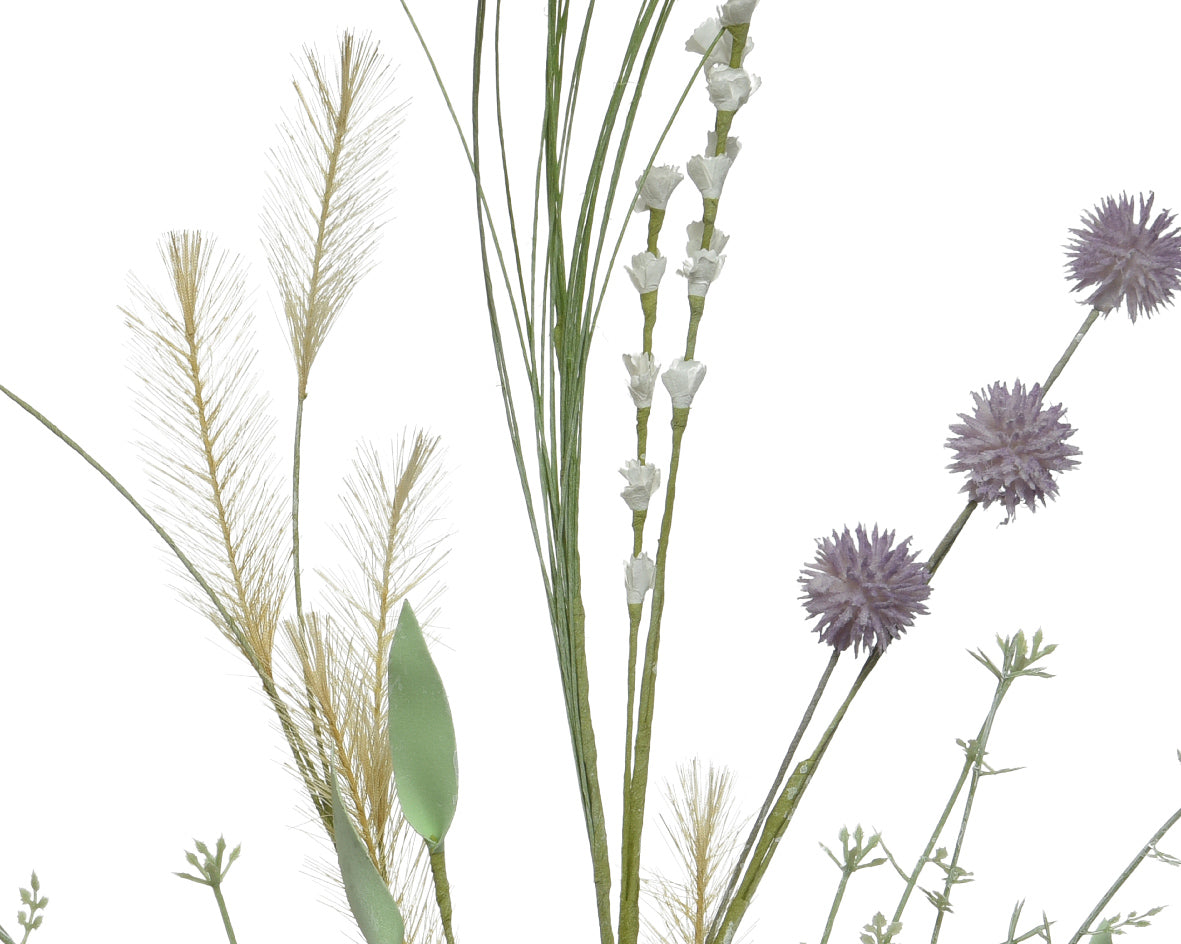 Purple and off white wildflower spray
