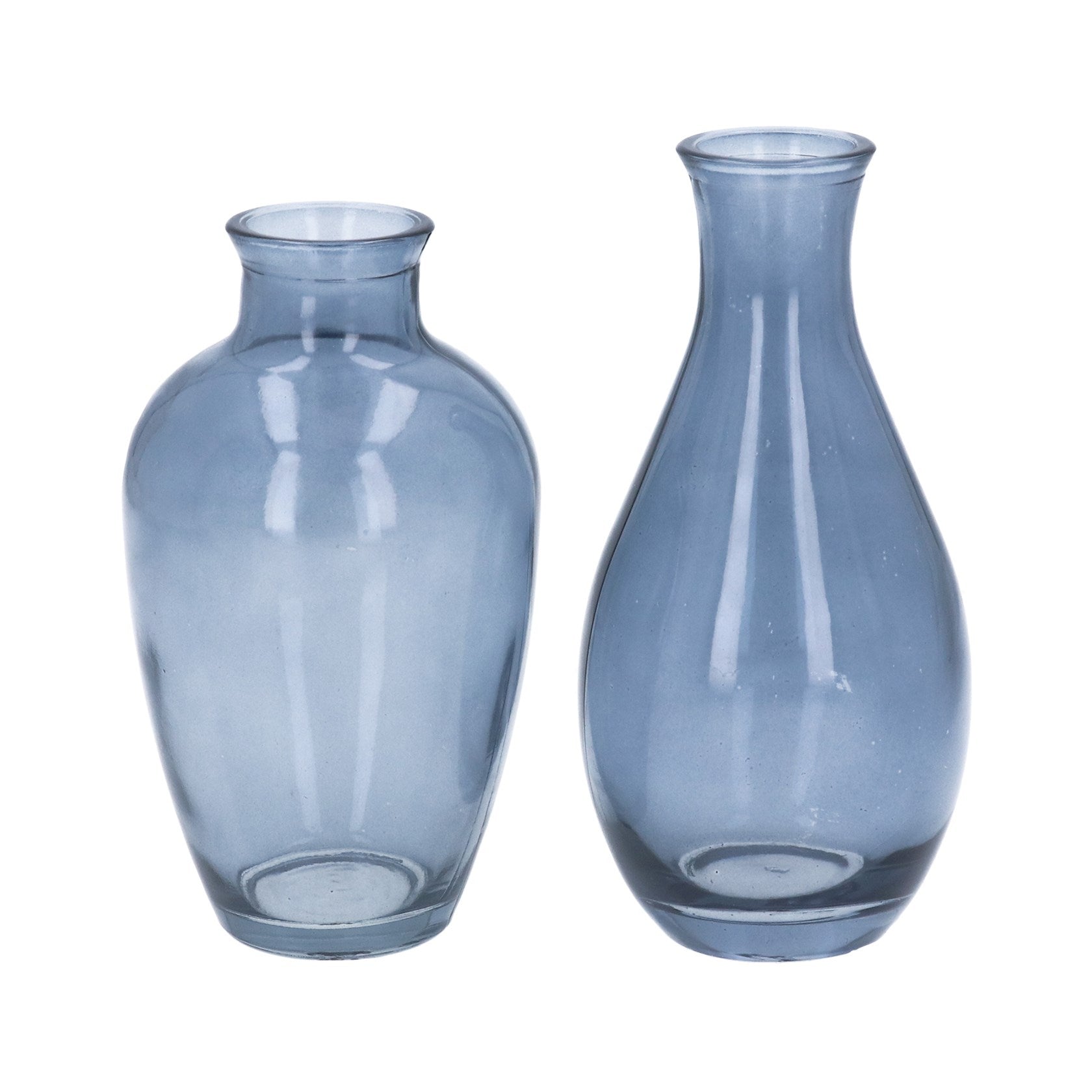 Blue glass tapered bud vase