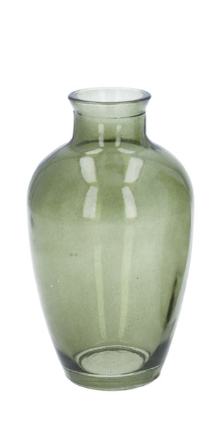 Green glass tapered bud vase