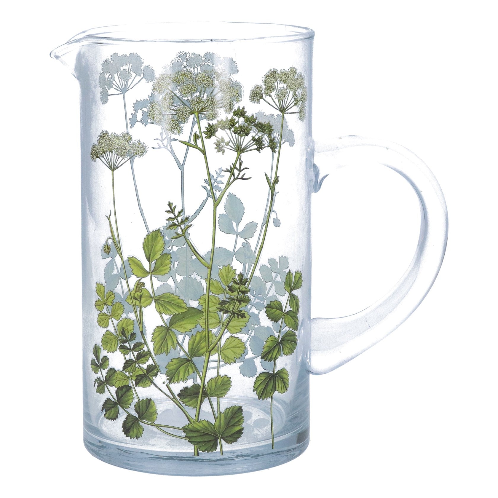 Glass water jug - Country Flowers