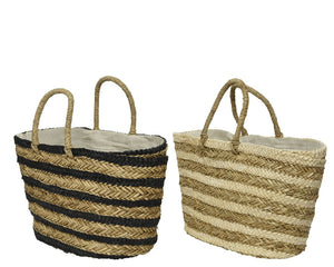 Seagrass bag with stripes (2 Styles)