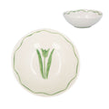 Stoneware mini bowl - Green Tulips