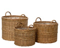 Round basket planter with handles