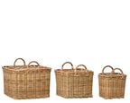 Square basket planter with handles