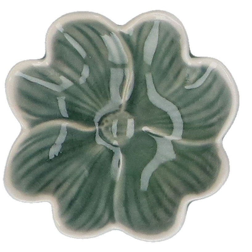 Stoneware flower mini dish - Blue/Green
