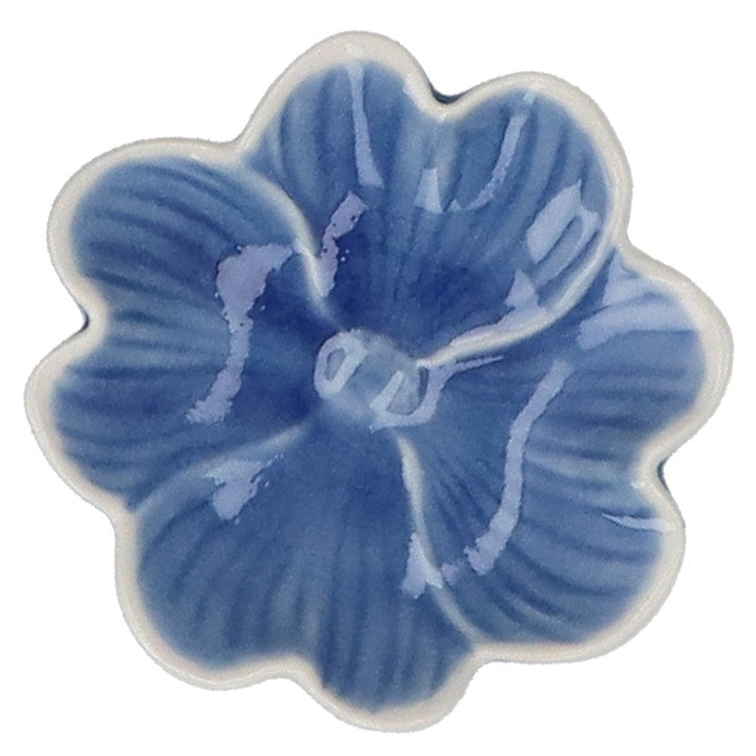 Stoneware flower mini dish - Blue/Green