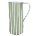 Green & white strip earthenware jug (Large)