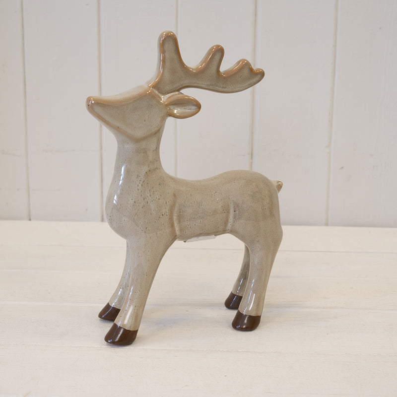 Standing brown ceramic reindeer