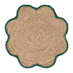 Green edge seagrass flower shape placemat