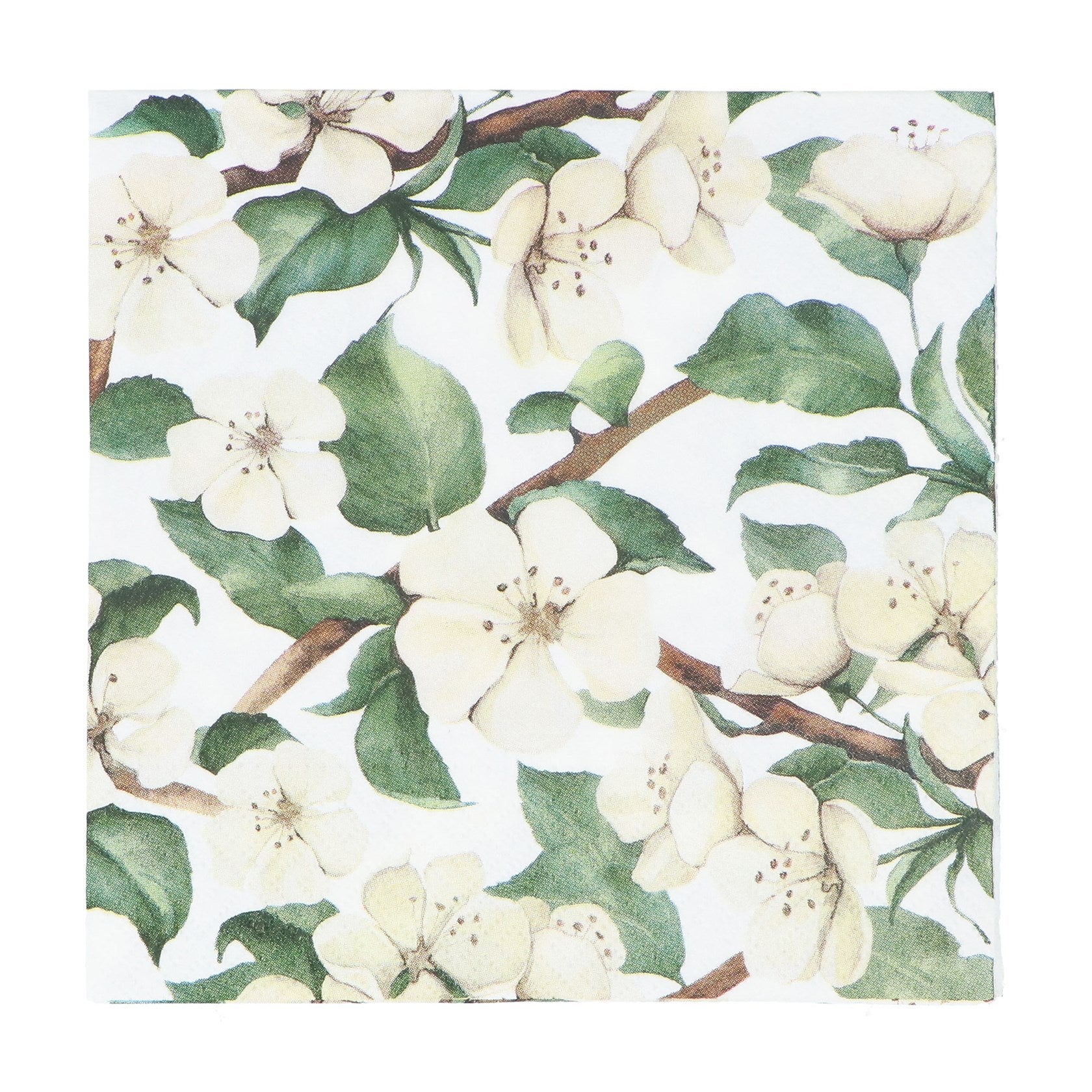 White blossom paper napkins, pack of 20