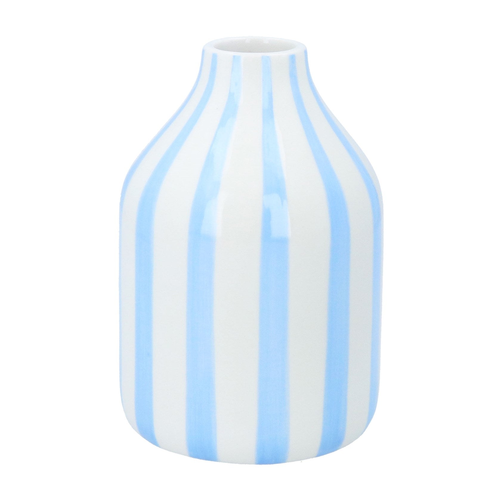 Earthenware blue stripe vase