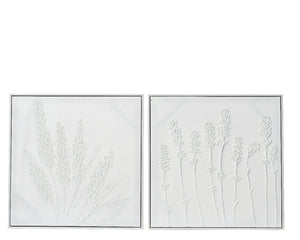 Clean white wild florals hand finished framed prints