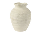 Small stoneware matt fluted neck vase