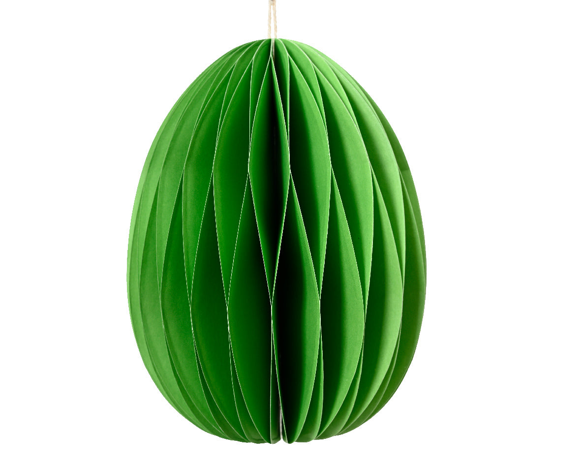 Green egg shaped paper hanging decoration