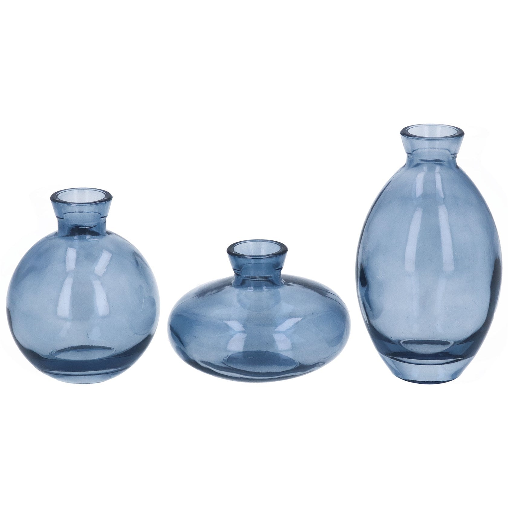 Mini clear blue glass bud vase