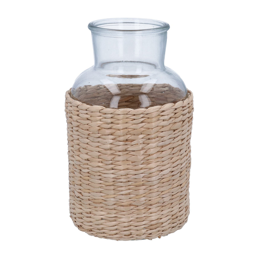 Glass vase with rattan cover (Large)