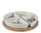 Lemon and olive print tapas set