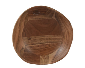Acacia wood round bowl